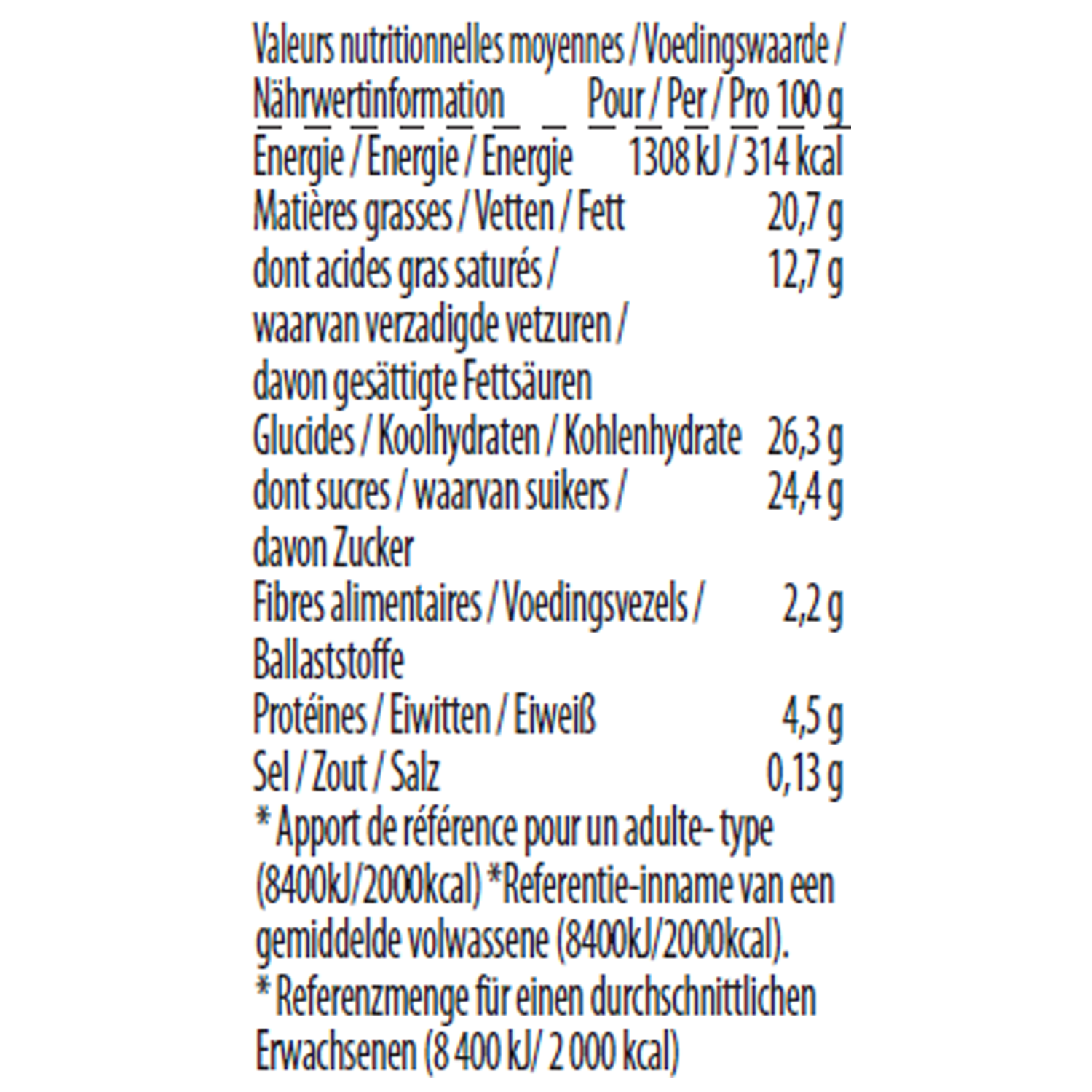 belgian chocolate minicup nutrition